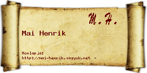 Mai Henrik névjegykártya